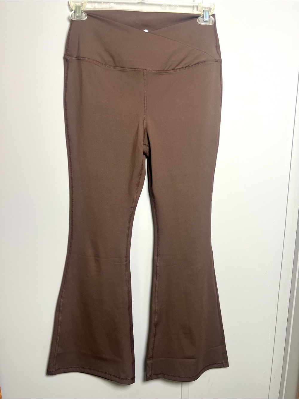 Yogalicious Lux Madison Crossover Flare Leggings XL Brown High Rise Yoga Pants